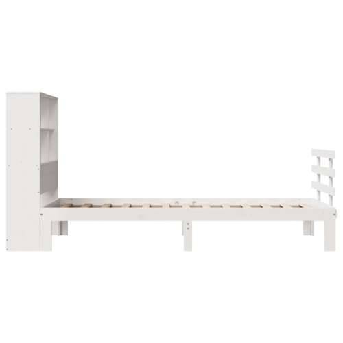 Krevet s regalom za knjige bez madraca bijeli 90x190cm borovina - Bijela 90 x 190 cm Cijena