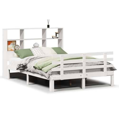 Krevet s regalom z knjige bez madraca bijeli 120x190cm borovina - Bijela 120 x 190 cm Cijena