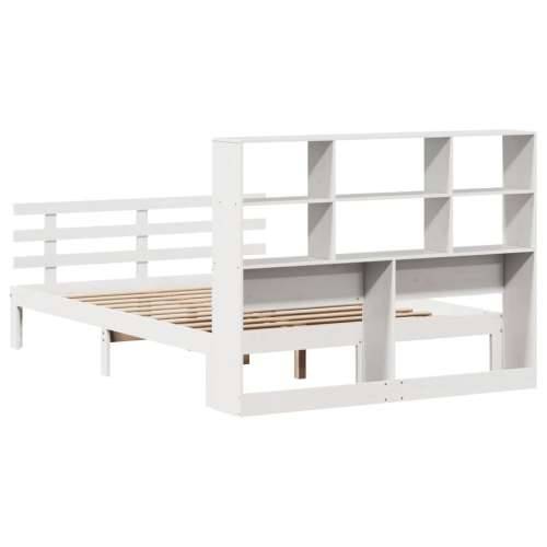 Krevet s regalom z knjige bez madraca bijeli 120x190cm borovina - Bijela 120 x 190 cm Cijena