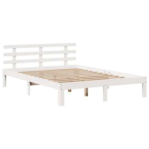 Krevet s regalom z knjige bez madraca bijeli 120x190cm borovina - Bijela 120 x 190 cm Cijena