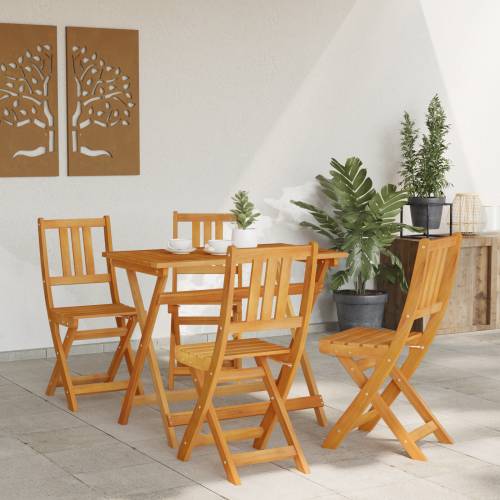 Set od 4 dijela za preklopni vrtni bistro od čvrstog bagremovog drva Cijena
