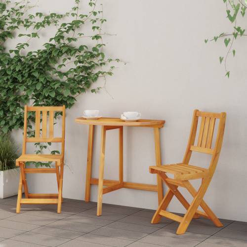 3-dijelni sklopaći bistro set od čvrstog bagremovog drveta Cijena