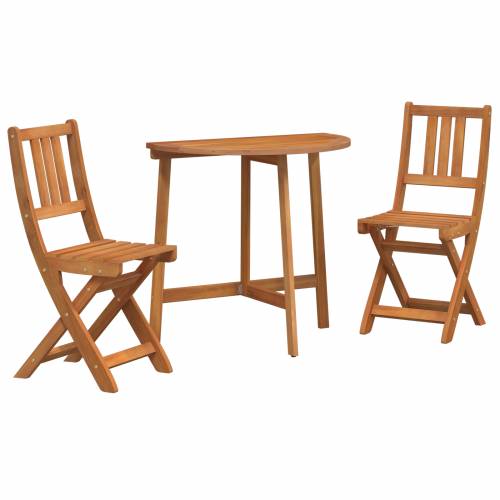 3-dijelni sklopaći bistro set od čvrstog bagremovog drveta Cijena