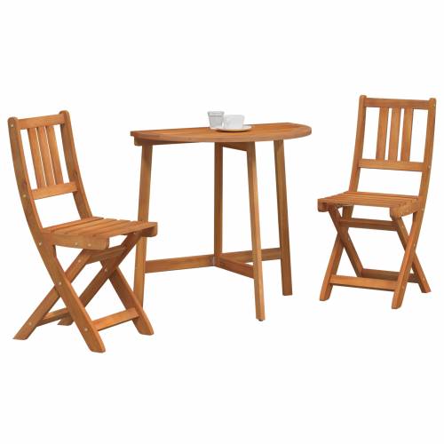 3-dijelni sklopaći bistro set od čvrstog bagremovog drveta Cijena