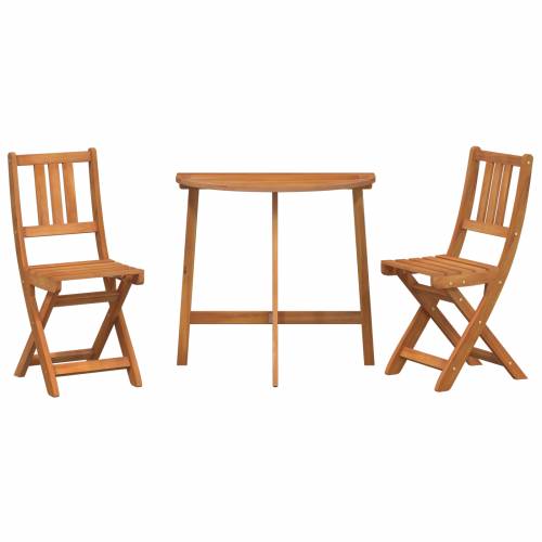3-dijelni sklopaći bistro set od čvrstog bagremovog drveta Cijena