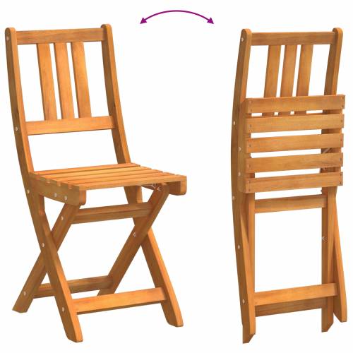 3-dijelni sklopaći bistro set od čvrstog bagremovog drveta Cijena