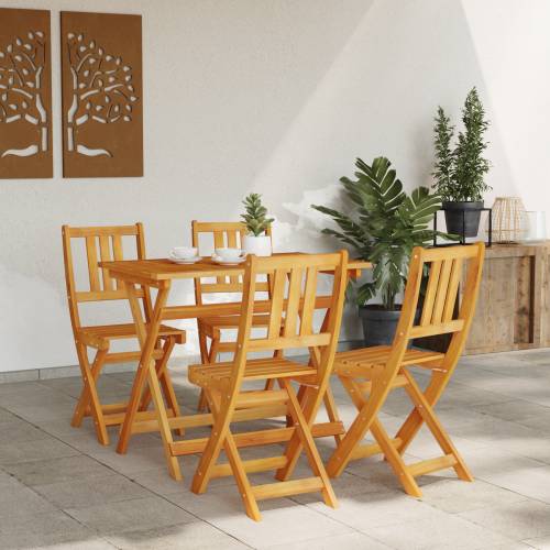 Sklopive vrtne stolice 4 komada 36x46x86 cm Masivno bagremovo drvo Cijena