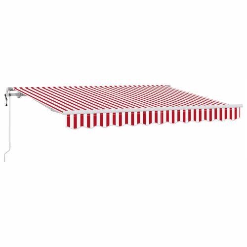 Automatski uvlakač suncobrana Crvena i bijela 350x200 cm Cijena