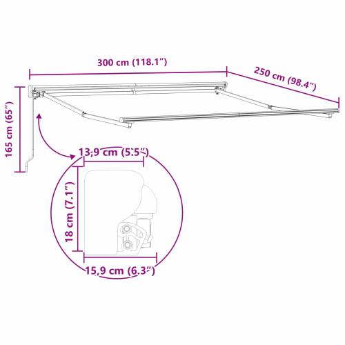 Ručna retractable tende - antracit, 300x250 cm Cijena