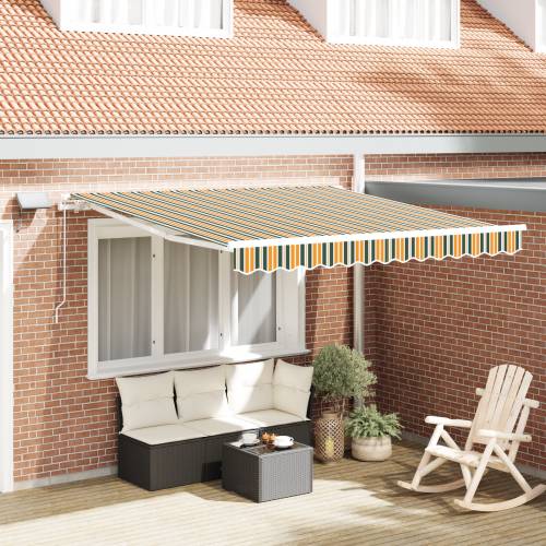 Ručno Uvlačiva Tenda s LED Zelena i žuta 300x250 cm Cijena