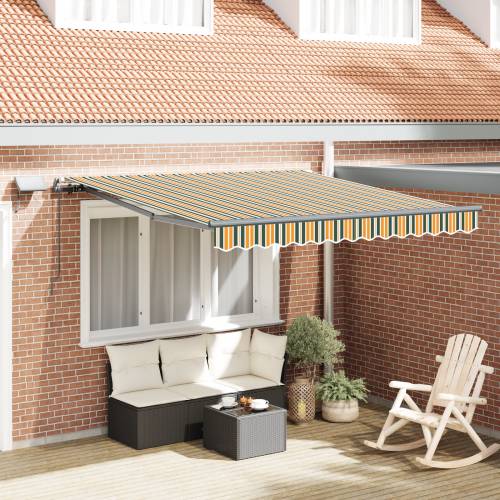 Ručno uvlačiva tenda s LED zelenom i žutom 300x250 cm Cijena
