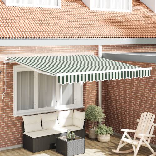 Ručna povlačna tenda Zelena i bijela 300x250 cm Cijena