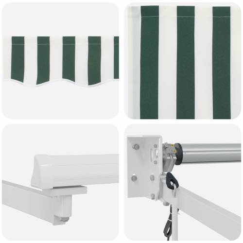 Automatska uvlakača tenda zelena i bijela 300x250 cm Cijena