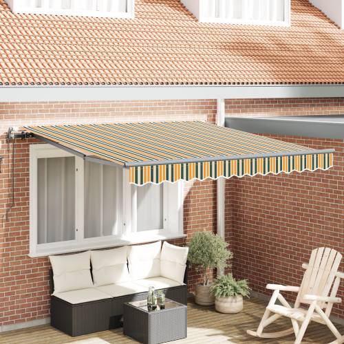 Automatska uvlačna tenda Zelena i žuta 350x250 cm Cijena
