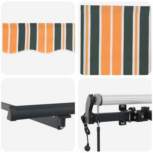 Automatska uvlačna tenda Zelena i žuta 350x250 cm Cijena
