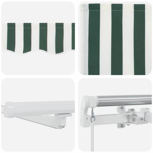 Ručno uvlačiva tenda s LED zelenom i bijelom 350x250 cm Cijena