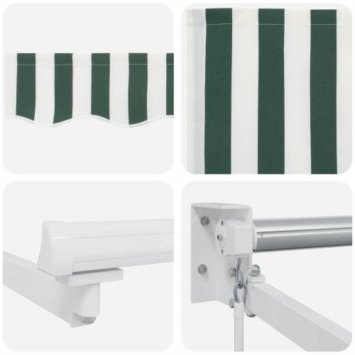 Manualna UVLAČIVA Tenda Zelena i Bijela 350x250 cm Cijena