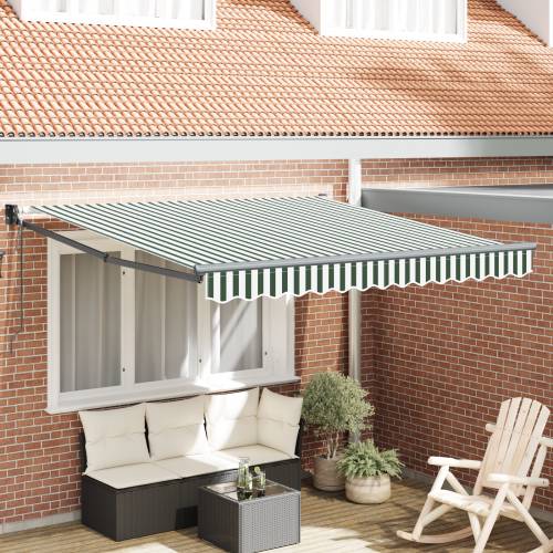 Automatska uvlačiva tenda Zelena i bijela 350x250 cm Cijena