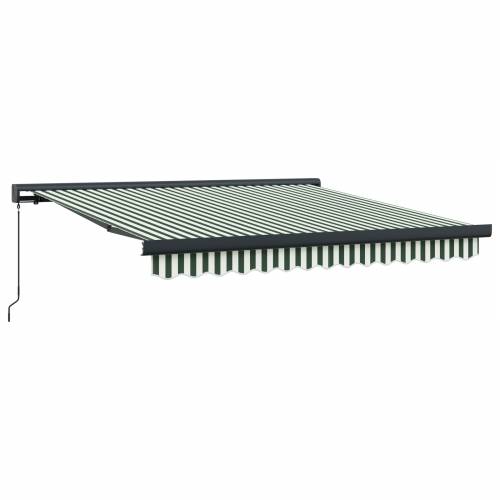Ručno uvlačna tenda zelena i bijela 350x250 cm Cijena