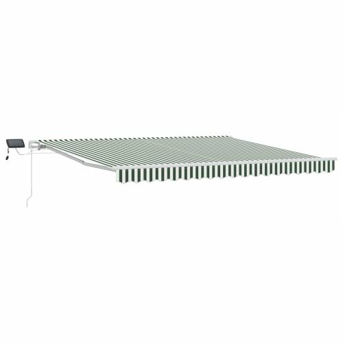 Ručno uvlačna tenda s LED-om, zelena i bijela 400x300 cm Cijena