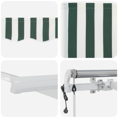 automatska uvlačna tenda zelena i bijela 400x300 cm Cijena