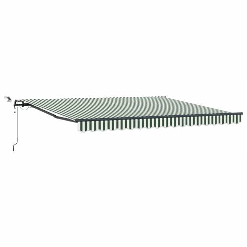 Automatska uvlačiva tenda s LED-om Zelena i bijela 400 x 300 cm Cijena