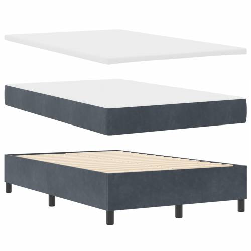 Krevet s Box Springom s madracem i klupom Tamnosivi 120x190 cm Baršun Cijena