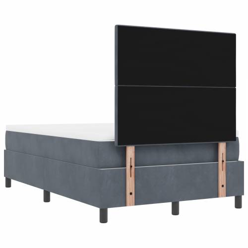 Krevet s Box Springom s madracem i klupom Tamnosivi 120x190 cm Baršun Cijena
