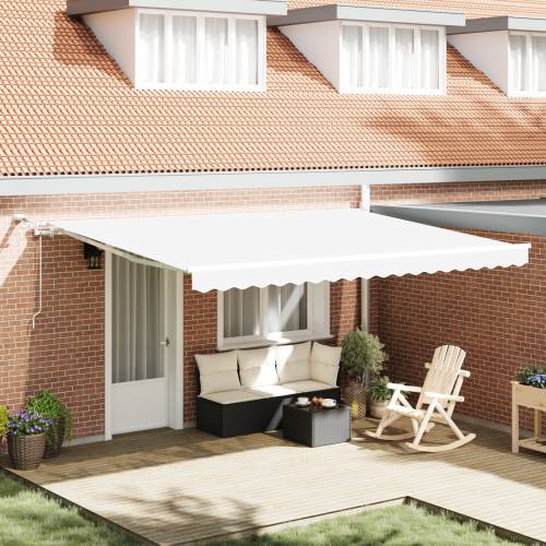 Automatska uvlačiva tenda s LED bijela 450x300 cm Cijena