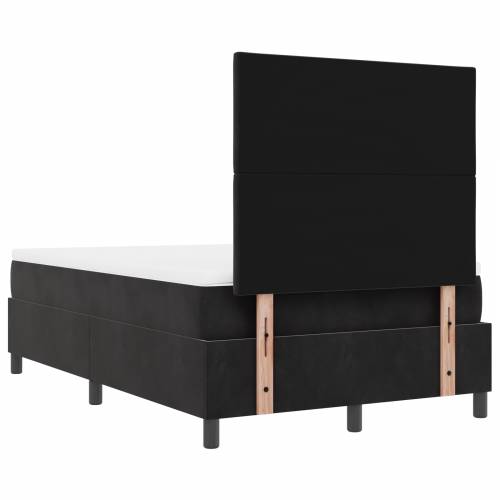 Box Spring krevet s madracem i klupom crni 120x190 cm baršun Cijena