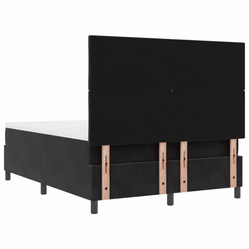 Krevet s box spring sistemom s madracem i klupom crni 140x190 cm baršun Cijena