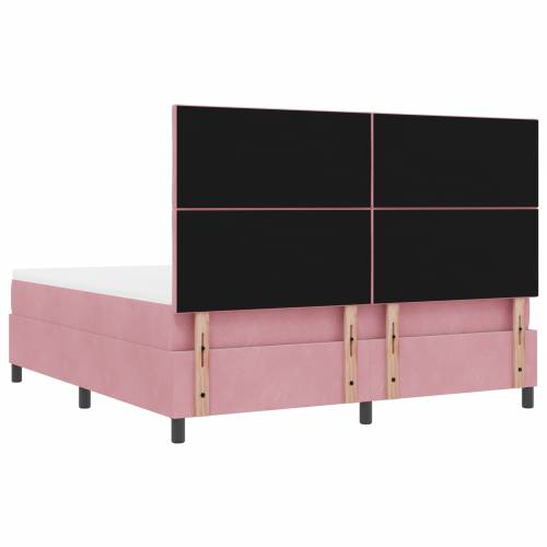 Krevet s box springom i madracem & klupa Ružičasta 180x200 cm Velur Cijena