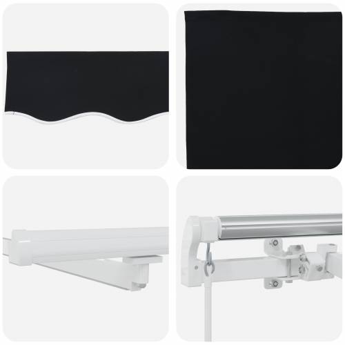 Ručna Uvlačiva Tenda s LED Crna 600x300 cm Cijena