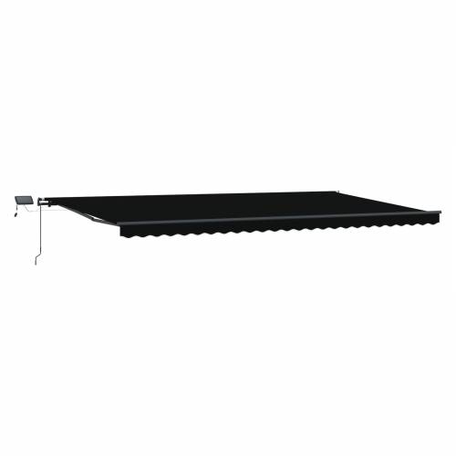 Ručna uvlačiva tenda s LED svjetlom Crna 600x300 cm Cijena