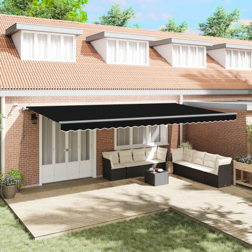 Automatska uvlačiva tenda s LED crna 600x300 cm Cijena