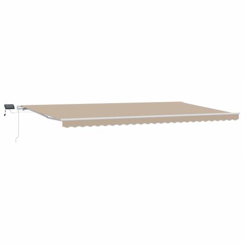 Bež ručno upravljana uvlačiva tenda s LED-om 600x300 cm Cijena