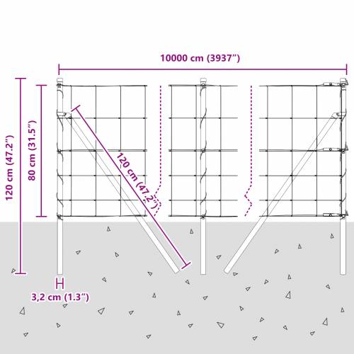Ograda za polja 0.8x100 m Galvanizirani čelik Cijena