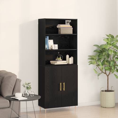 Visoki ormar Crni hrast 69.5x34x180 cm Inženjersko drvo Cijena