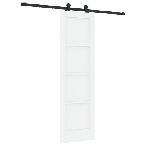 Klizna vrata s setom hardvera bijela 61x198.5 cm čvrsta drvena borovina Cijena