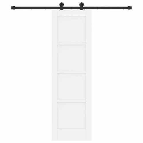 Klizna vrata s setom hardvera bijela 61x198.5 cm čvrsta drvena borovina Cijena