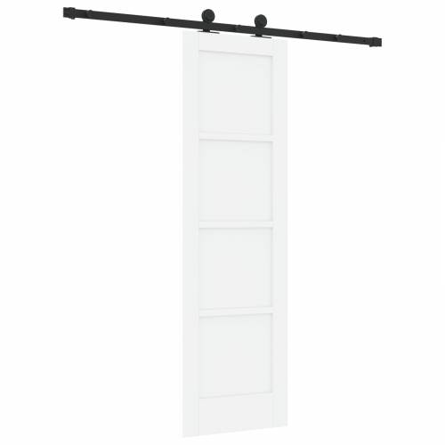 Klizna vrata s setom hardvera bijela 61x198.5 cm čvrsta drvena borovina Cijena