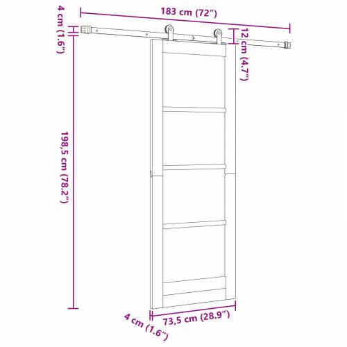 klizna vrata s setom hardvera bijela 73.5x198.5 cm čvrsto drvo bor Cijena