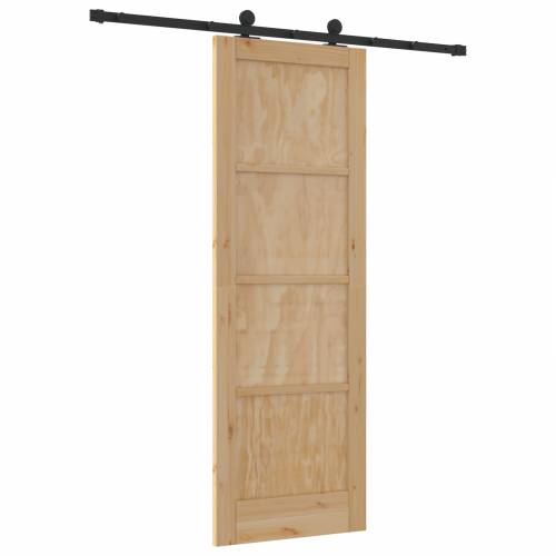 Klizna vrata s setom hardvera 73.5x211 cm Čvrsto drvo Bor Cijena