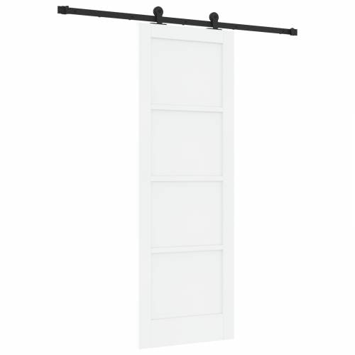 Klizna vrata s setom hardvera Bijela 73.5x211 cm Čvrsto drvo bor Cijena
