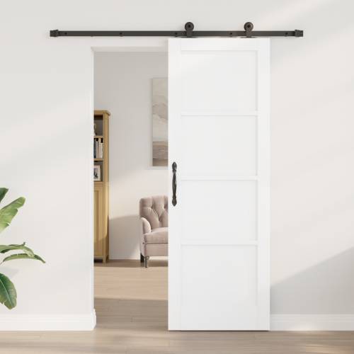 Klizna vrata s setom hardvera Bijela 73.5x211 cm Čvrsto drvo bor Cijena
