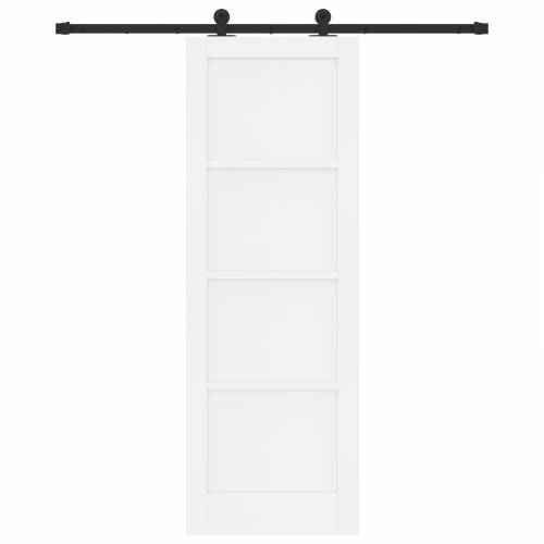 Klizna vrata s setom hardvera Bijela 73.5x211 cm Čvrsto drvo bor Cijena