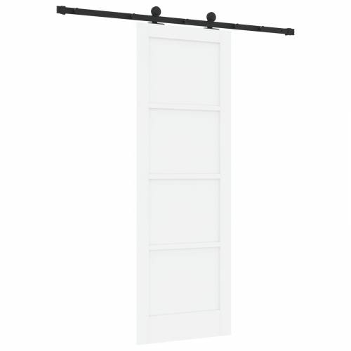 Klizna vrata s setom hardvera Bijela 73.5x211 cm Čvrsto drvo bor Cijena