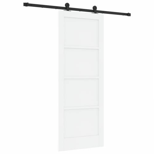 klizna vrata s setom hardvera Bijela 78x202 cm Čvrsta drvena bor Cijena