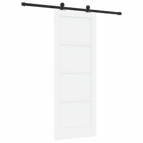 klizna vrata s setom hardvera Bijela 78x202 cm Čvrsta drvena bor Cijena