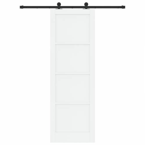 klizna vrata s hardverom bijela 78x232 cm od čvrstog borovog drveta Cijena